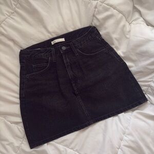Classic Black Denim Skirt